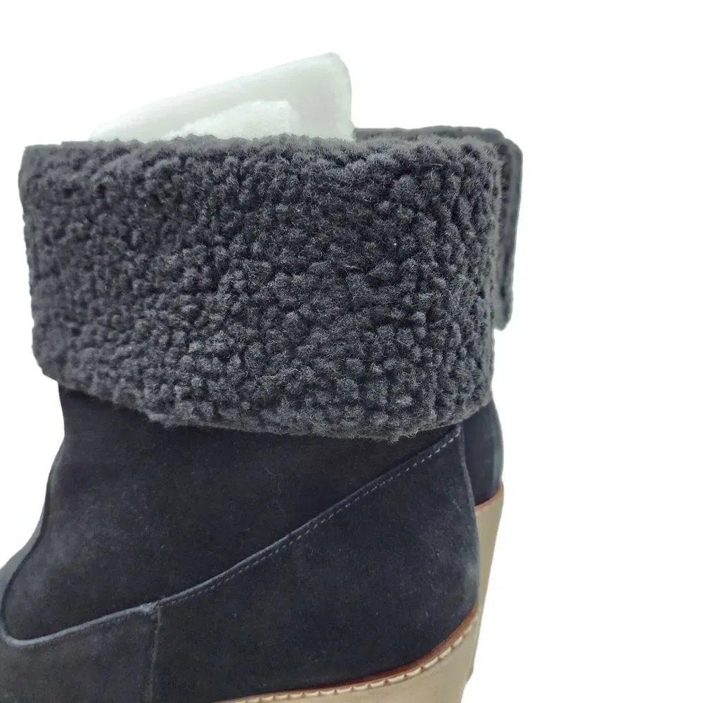 Kensie Women's Holliston Suede Cold Weather Wedge Boots - 10